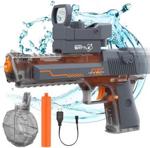 Electric Water Gun, Automatic Squirt Guns Up to 26 FT Range with Large Capacity, 500CC Water Blasters for Kids Adults Water Gun for Summer Pool Parties Beach Games(Grey)