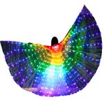 VKTY LED Lights Belly Dance Isis Wings With Telescopic Stick Colorful Butterfly Wings Belly Dance Wings Dance Wings Carnival Halloween Glowing Costumes