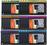 BAZIC Products Pencil Pouch 3 Ring Binder Pouch w/Rivet Enforced Rings Holes, Neon Black Color Mesh Window Zipper Pouches, 24-Pack