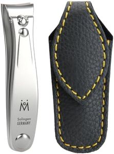 GERMANIKURE Professional Nail Clipper - FINOX Surgical Stainless Steel Manicure and Pedicure Tools in Leather Case- Ethically Made in Solingen Germany - Travel Size Nail Care