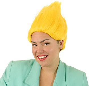 Yellow Troll Wig | Unisex Troll Doll Costume Hair