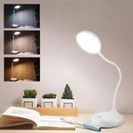 Gesto Rechargeable Battery Operated Desk Lamp – 3 Color Changing Led Light Study Lamp for Students,Touch Control Eye Caring Night Light for Study Room | Work from Home Portable Reading Light