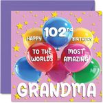 102nd Grandma Birthday Card - World