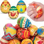 18PCS Easter Squishy Eggs，Slow Rising Stress Relief Soft Squeeze Easter Eggs for Kids Boys Girls Easter Eggs Hunt,Basket Stuffers Fillers, Easter Egg Party Favors, Easter Classroom Prize Supplies