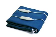 Expressions Polyester Blend Electric Bed Warmer - 150Cms X 160Cms, Dark Blue - Polar07Db - 350 Tc