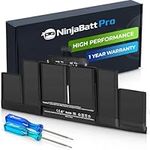 NinjaBatt Battery A1494 for Apple MacBook Pro Retina 15" [Mid & Late 2013 2014 Years] A1398 ME293 ME294 - High Capacity [11.26V/95Wh]