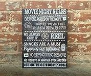 Movie Night Rules Sign, Perfect Chr
