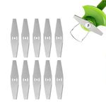 Uezeth Brush Cutter Blade Metal Blades, Strimmer Cordless Spare Blade, Electric Mower Blades, Lawn Mower Replacement Blades, Garden Strimmers Accessories for Cutting Grass Weeds (10 pcs)