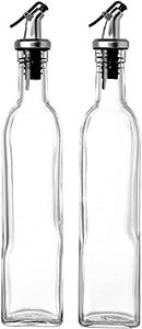 Juvale 2-Pack Olive Oil and Vinegar Dispenser Set for Kitchen, Restaurant, Transparent Glass, Versatile for Use as a Syrup Dispenser, Salad Dressing Container (17oz/500ml)