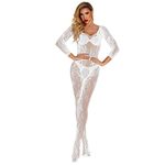 Womens Transparent Pajamas Underwear Mesh Bodystockings Sexy Pajamas Underwear Age Play Lingerie White