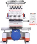 Poolin EOM 15 Needles Embroidery Machine,14.2"×9.5",Embroidery for Hats,Caps,Patches,Sweatshirts,Beginner-Friendly,9" Touch,1200 SPM,Auto Color Change & Trim,Wi-Fi/USB,Includes Digitizing Software