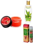 Vaadi Herbals Aloe Vera Deep Pore Cleansing Milk, 350ml & Vaadi Herbals Lip Balm, Strawberry and Honey, 10g & Vaadi Herbals Nail and Cuticle Oil with Jojoba Oil, 10ml