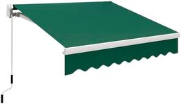 Outsunny 8' x 7' Patio Retractable Awning, Manual Exterior Sun Shade Deck Window Cover, Green