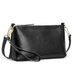 Kattee Leather Crossbody Bags for Women Trendy Small Shoulder Purses and Handbags Wristlet Clutch Wallet with 2 Straps