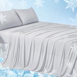 YIYEA Cooling Sheets, Arc-Chill Q-Max>0.5 Cooling Bed Sheets for Hot Sleepers, Thin, and Breathable Summer Full Size Bed Sheets Set with 2 Sheets Fasteners, Full Sheets Deep Pocket Up to 16"