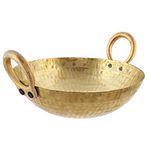 Karmbhumi Heavy Weight Brass Pital Kadhai/Frying Pan with Handle Kadai Cookware (3 Litters)