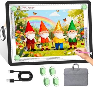 KOBAIBAN A3 Magnetic Light Box with Bag, Rechargeable Diamond Art Light Board with Side Physical Buttons, 3 Color Light Modes Super Bright Light Pad Light Table for Tracing, Drawing, Sketching (Black)