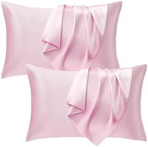Seiwohl Satin Pillowcase 2 Pack - Soft as Silk Pillowcases for Hair and Skin Pink Pillow Cases for sleeping, Cooling Pillow cases with Envelope Closure, Standard Size 50x75 cm