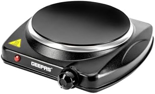 Geepas Single Ceramic Hot Plate, 1200W – Portable Infrared Electric Hob Cooker - Table Top Single Burner Cooktop, Adjustable Temperature, Overheat - Great to use at Campsites Caravans - 1200W, Black