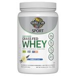 Vanilla: Garden of Life Sport Certified Grass Fed Clean Whey Protein Isolate, Vanilla, 23oz (1lb 7oz / 652g) Powder