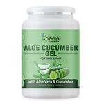 KAZIMA Aloe Cucumber Gel with Pure Aloe Vera & Cucumber for Face, Skin & Hair - Exfoliate Skin, Reduces Acne Scars, Wrinkles, Sunburn, Dark Circles & Moisturizes Skin (1KG)