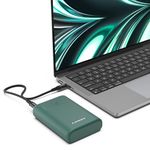 Ambrane 45W Fast Charging Powerbank Emergency use for MacBook & Type C Laptops, 15000mAh, 1 USB & 2 Type C, Power Delivery, Quick Charge for iPhone, Android & Other Devices, (Powerlit 45, Green)