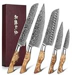 HEZHEN Damascus Kitchen Knives Set,