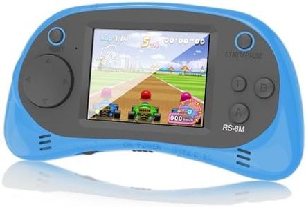 EASEGMER 16 Bit Kids Handheld Games Built-in 220 HD Video Games, 2.5 Inch Portable Game Player with Headphones - Best Travel Electronic Toys for Kids Age 3-10 Years Old Children (Blue)