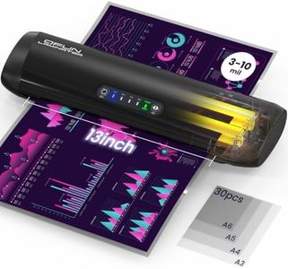 3-10 Mil Laminator Machine with Laminating Sheets, 4-Roller Jam-Free Thermal Laminator Machine 11x17, Fast Warm-up 13 Inch Laminating Machine, A3/A4/A5/A6 Hot Lamination Machine for Office (Black)