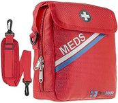 PracMedic Bags Medicine Bag- First Aid Bags Empty- Epipen Carry Case- Travel Medicine Bag for Insulin, Pill Bottle, Diabetic Supply, Asthma Spacer, Auvi Q, Allergy and First Aid Supplies (T-MEDS Red)