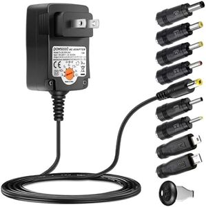 Powseed 3V 4.5V 5V 6V 7.5V 9V 12V Universal AC Adapter 12W AC/DC Power Adapter for Household Elecronics Pedals Routers Speakers CCTV Cameras Smart Phone USB Hub GPS Tablet Recorder etc.