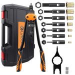 Lytool Rivnut Tool Kit, 16" Rivet Nut Tool with 215pcs Nuts Heavy Duty Rivet Gun M3 M4 M5 M6 M8 M10 M12 7 Mandrels Rivet Nut Gun Rivet Tool Professional Hand Rivet Setter