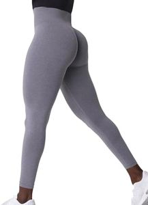 Phophila Workout Leggings for Women Tummy Control High Waist Seamless Tights Gym Running Yoga Pants Fitness Sports Active Clothes Summer Fall Fashion Clothing Athletic Outfits Light Grey XS