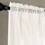 Sheer White Curtains, Sheer Curtains 63 inch Length 2 Panels Set, Rod Pocket Voile Fimly Sheer Drapes for Living Room/Bedroom, Light Filtering Curtain for Small Window 2pcs, Each 52" W x 63" L