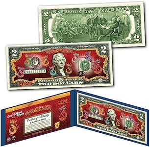 2024 Chinese Lunar New Year of The Dragon $2 Polychromatic 8 Colorized Dragons Uncirculated Two Dollar Bill Special Edition in Collectible Blue Display Folio