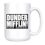 Dunder Mifflin The Office Mug, 15 Ounces Double Side Printed Funny White Coffee Mug, Tea Cocoa Mug, Gift for Male Female Bosses Coworkers