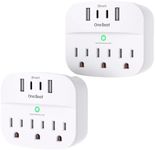 1 Pack Multi Plug Outlet Splitter with USB, Surge Protector Outlet Extender with 3 Wall Outlets 4 USB Wall Charger(2 USB C), 490 Joules, ETL Listed, Small Outlet Adapter Plug Extender for Travel,White