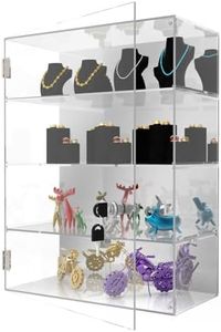 Clear Acrylic Countertop Display Case: 4-Tier Showcase with Lock Key&mirror - detachable display cabinet Suitable for Figures Rock Collectibles(11.8x5.9x15.7 inch)