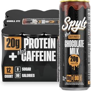 Spylt High Protein Max Chocolate Milk with 140mg Caffeine & 20g Protein - Ready to Drink, Sugar Free, Lactose Free Milk, Perfect for Workout Recovery & Afternoon Pick Me Up Protein Shake - 12 Count