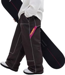 SNOWVERB Womens Mens Baggy 15K Waterproof Streetwear Snowboard Ski Pants Inner Thigh Vents Gaiters Loose Fit Pants Chocolate