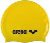 Arena Classic Junior Silicone Unisex Swim Cap for Girls and Boys Comfortable Durable Kids’ Pool Bathing Cap, One Size, Yellow/Black