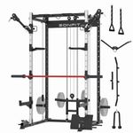 EonfitOmni Power Cage, 1200 LBS Multi-Functional Power Rack Home Gym with Adjustable Cable Crossover System Power Cage Squat Rack Workout Machine with Barbell Bar and More Training Attachments