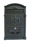 Fine Art Lighting - Barcelona (AB01) Locking Cast Aluminum Mailbox for Outside: Vintage Victorian Heavy Duty & Theft Proof Postbox - Wall Mounted, Medium Capacity (10" x 3.5" x 16"), Matte Black