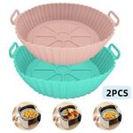 2pcs Air Fryer Silicone Pot Baking Basket Oven Reusable Liners Microwavable