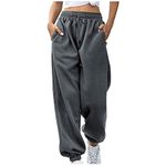 AMhomely Womens Joggers Sweatpants Casual Oversized Jogging Pants Athletic Active Sweatpants Running Gym Workout Tracksuit Bottoms Drawstring Casual Lounge Trousers