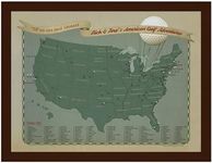 Top 100 US Golf Courses Personalized Push Pin Travel Map, Golf Course Map - Track Your Golfing Adventures, Dad Golf Gift