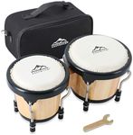 EastRock Bongo Drum 4” and 5” Set for Adults Kids Beginners Professionals Tunable Wood and Metal Drum Percussion Instruments With Tuning Wrench