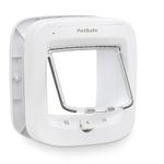 PetSafe Microchip Cat Door - Exterior or Interior Cat Flap - Multi-User RFID Access for up to 40 Pets - 4-Way Locking, Weatherproof, DIY Easy Install - White