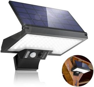 JESLED Solar Outdoor Motion Sensor Light, 108LED Exterior Wall Safety Floodlight P65 Waterproof for Billboard Yard Garage, Dusk to Dawn, USB Charging and Emergency Lighting (1Pack)