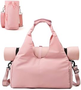 FULONEEI Yoga Mat Bag, Sport yoga Gym Bag for women, Lightweight yoga mat bag carrier with Yoga Strap, Carryall Yoga Tote Bag (PINK Updated Version)
